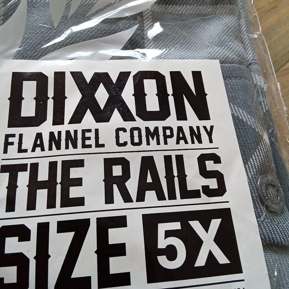 Dixxon Flannel Company's "The Rails" Gray Plaid Flannel Shirt NWT Mens Size 5XL